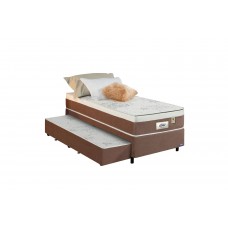 Base Cama Box Suede Veludo Rhombus C/Auxiliar Coral - Solteiro King